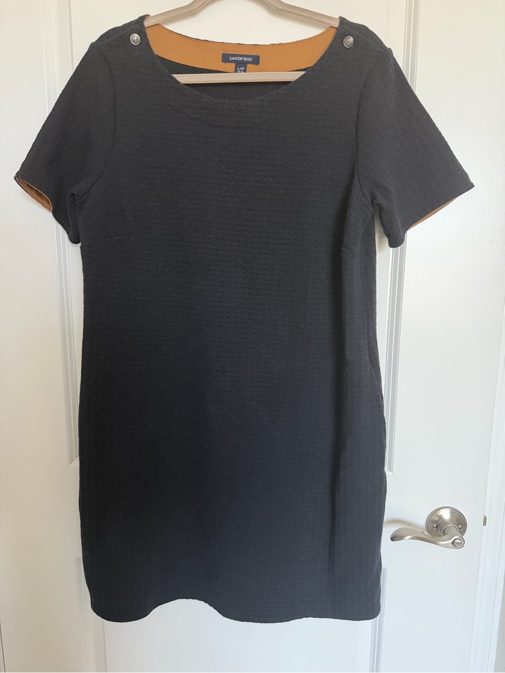 Lands  End Navy Short-Sleeve Shift Dress